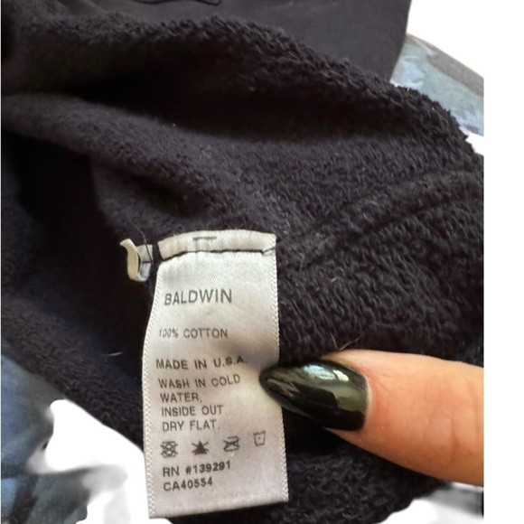 Baldwin Kansas City Black 100% Cotton Size L Long Sleeve Crew Neck Sweater - Picture 5 of 7